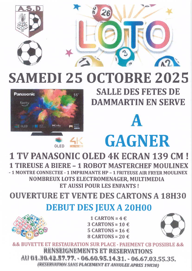 25/10/2025 – LOTO organisé par l’ASD (foot)