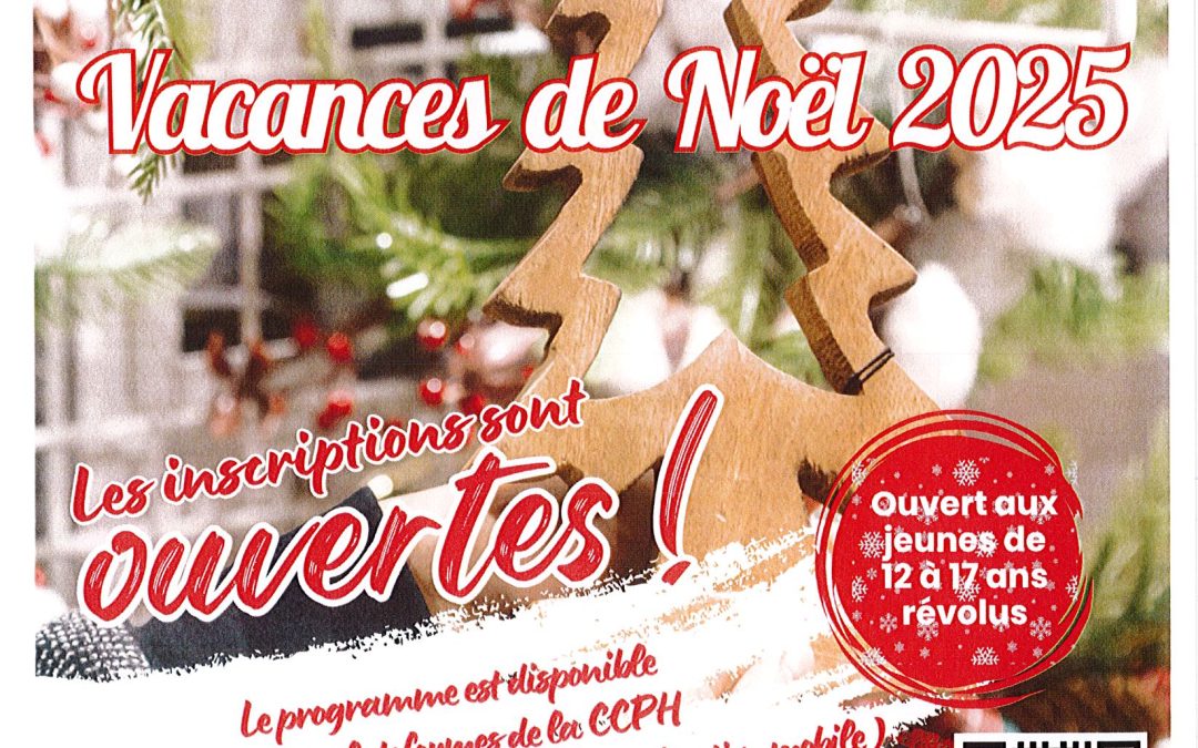 SECTEUR JEUNES – PROGRAMME DES VACANCES DE FIN D’ANNEE 2025