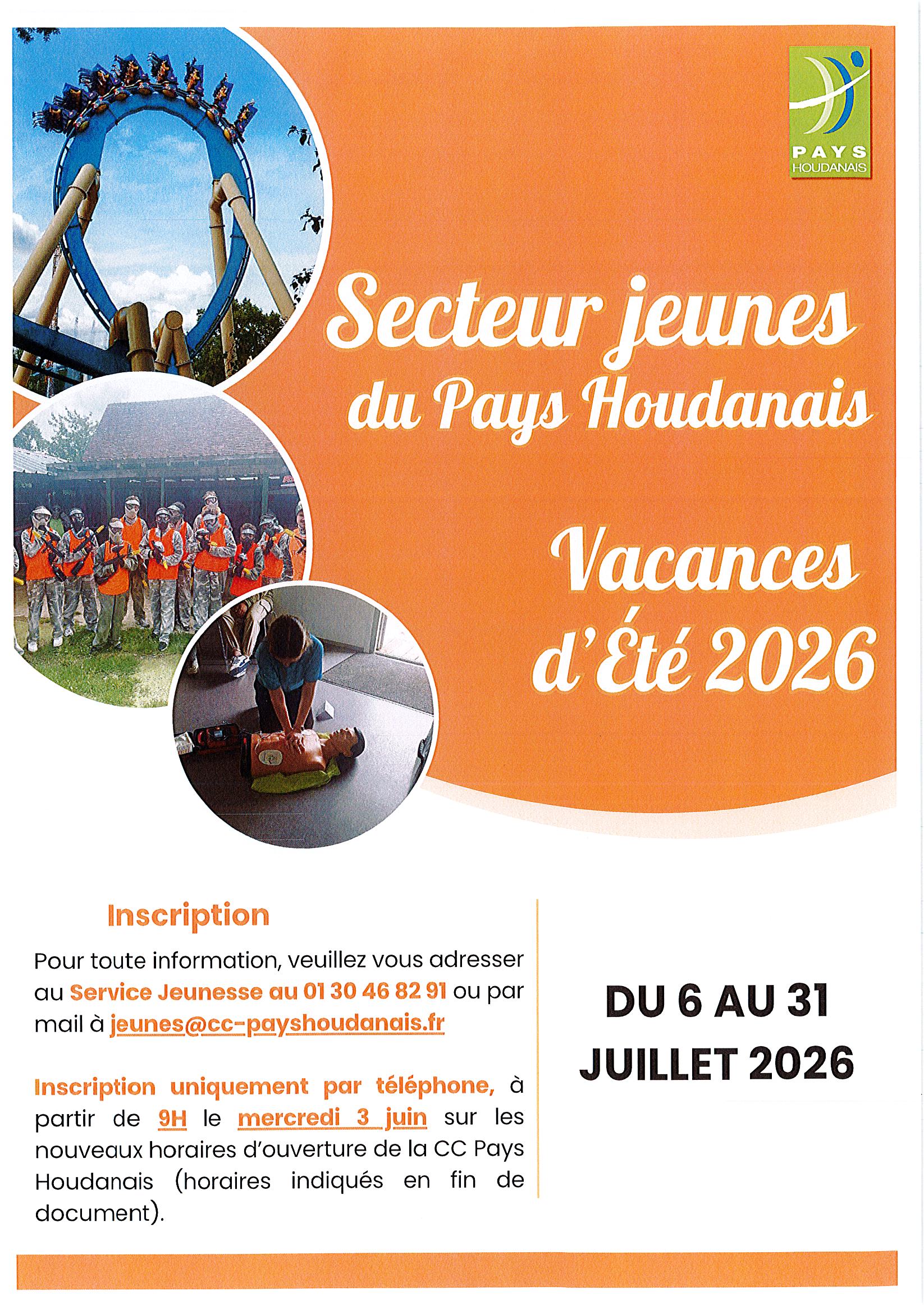 CCPH – Vacances d&rsquo;été 2026 du secteur jeunes