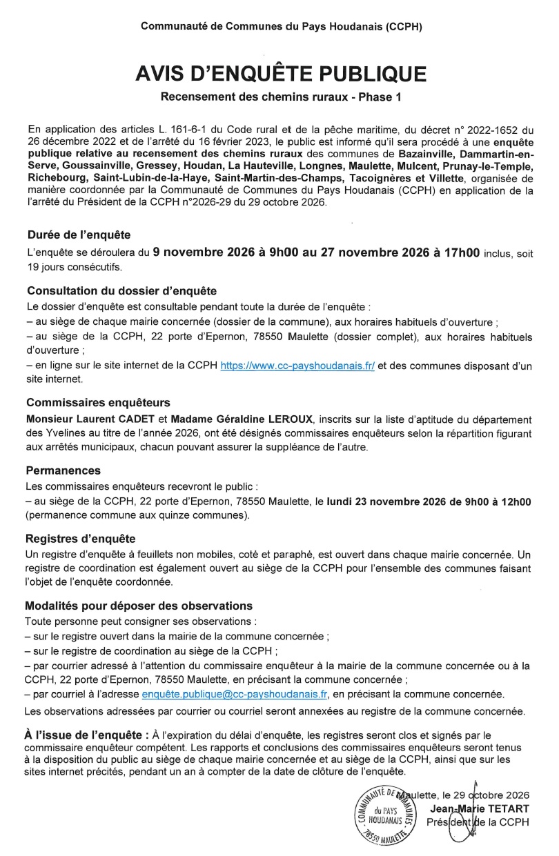 Avis enquête publique